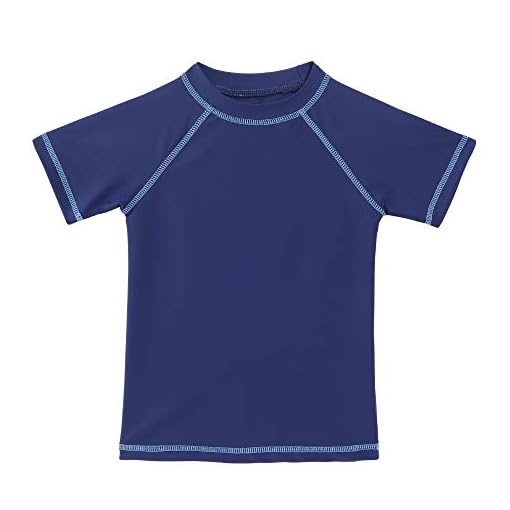 TIZAX Jongens UV Zwemshirt Zonbescherming Kinderen Zwemkleding met Korte Mouwen Sneldrogende Rashguard Marineblauw