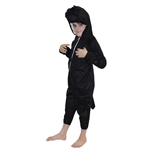 Image of Kaku Fancy Dresses Fleece Gorilla Wild Animal Costume For Kids - Black, 5-6 Years | Animal Fancy Dress For Boys & Girls