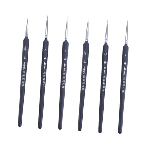 NUOBESTY 6 Piezas Pinceles Detalle Fino para Pintura Acuarela Acrílica Óleo Artistas Profesionales y Principiantes