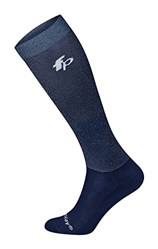 Chaussettes d'équitation Fairplay Shiny Navy longues et scintillantes pour bottes de cavalier