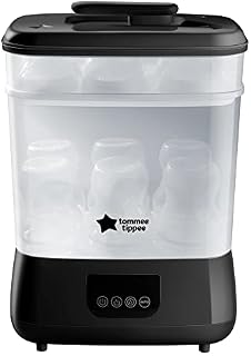 Tommee Tippee Advanced Steri-Dry Electric Steriliser and Dryer for Baby Bottles and Accessories, Kills Viruses* and 99.9% of Bacteria, Black