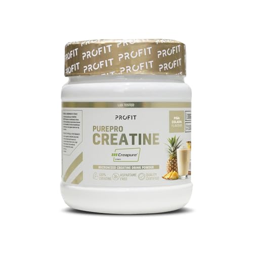 PROFIT - PurePRO Creatine (Creapure®) - Creatina pura para mejorar el rendimiento, la fuerza y la masa muscular - Con gran biodisponibilidad (300 gr, Piña colada)