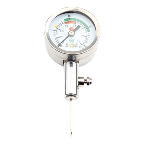 Nachvorn Pump Pressure Gauge, Digital Air Pressure Gauge for Basketball, Soccer Ball, Football, Volleyball and Other Inflatables Silver Color Cover