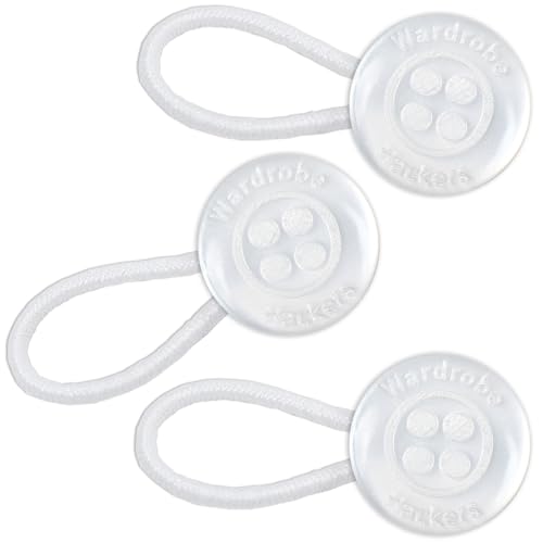 Image of Wardrobe Hackers Collar Extenders for Mens Shirts (Soft Elastic) Tight Neck Collar Relief - Expander Buttons for Dress Shirts