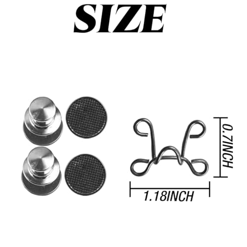 RONYOUNG 60PCS Pant Waist Tightener, Adjustable Buckle Set Jean Buttons for Loose Jeans Pants Clips for Waist Pins No Sewing Brooch Tightening Waistband Tightener for Pants Jeans Skirts (10sets)