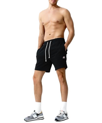 Casey Kevin Pantalones Cortos Deportivos Hombre Verano Algodón Bermuda Shorts con Bolsillo Hombre Running Transpirable Shorts de Ejercicio