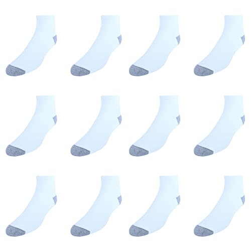 Hanes mens X-temp Lightweight Ankle Socks, 12-pair Pack Casual Sock, White, 6 12 US - Thumbnail 2