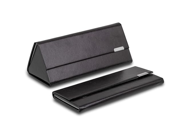 Image of Eyeglass Case Hard Shell, Portable Sunglass Case, fashionable PU Leather Eyeglass Case, Lightweight
