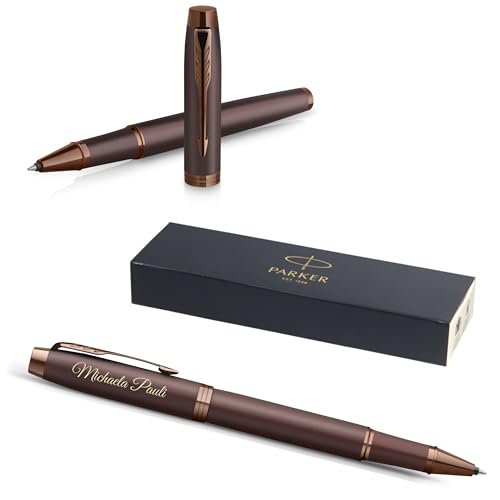Stylo roller Parker IM monochrome bordeaux avec gravure personnalisée noire