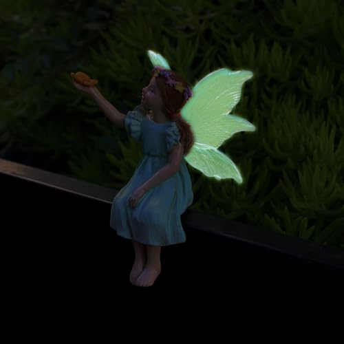 Purple Star AM019A-1 Fairies For Fairy Garden Accessories Outdoor Miniature Fairy Figurines Mini Fall Fairy Garden Stakes Decorative Kit Tiny Fairy Statue Resin Cake Topper Decorations Flower Plant Decor Gift Green thumb #5