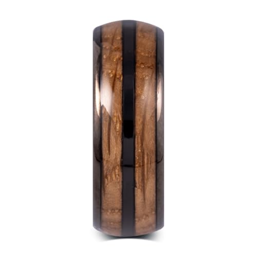 Manly Bands: Men's Exotic Wood Wedding Bands and Rings - Made with Koa, Pearwood, Oak, and Sequoia Wood - Gift for Men - Free Silicone Ring Included2