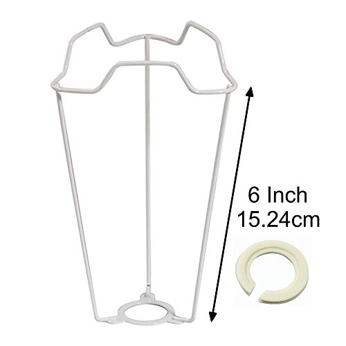 2 Pack - 6" White Metal Vintage Shade Carrier to Support Table & Floor Lampshade with Duplex Fitting | Reducing Ring Included | Fits All Types of Lampholders | ES SES BC SBC - Image 2