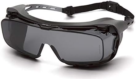 Pyramex Cappture Over Prescription Safety Glasses, Gray H2MAX Anti-Fog Lens w/Rubber Gasket