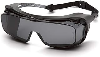 Pyramex Cappture Over Prescription Safety Glasses, Gray H2MAX Anti-Fog Lens w/Rubber Gasket