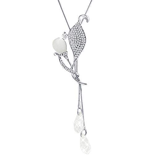 Image of Shining Diva Fashion Crystal Flower Stylish Long Chain Pendant Necklace for Women and Girls