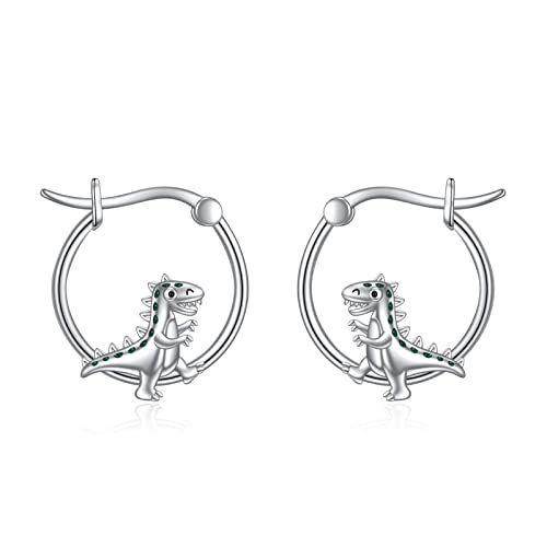 Cute Animal Hoop Earrings 925 Sterling Silver Mermaid / Hamster / Cow /Pig / Highland Cow / Hedgehog / Dinosaur / Bee / French Bulldog / Giraffe / Elephant / Ladybug / Celtic Huggie Hoop Earrings Animal Jewellery Gifts for Women Girls