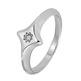 Laikoutd Anillos de diamantes estrella de acero inoxidable Ajuste cómodo para cualquier ocasión Acero inoxidable Unisex