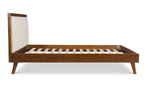 Linon Home Decor Products Amzn1498 Linon Kinsley Mid Century Oatmeal Queen Bed Platform, Walnut Brown #TOP2