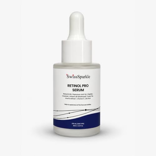 Image of SwissSparkle Retinol Serum for face | 30 ml | Advanced Skin Renewal Face Serum | Helps Improve Skin Texture, Supports Even Tone & Deep Nourishment for Healthy-Looking Skin | for Men and Women