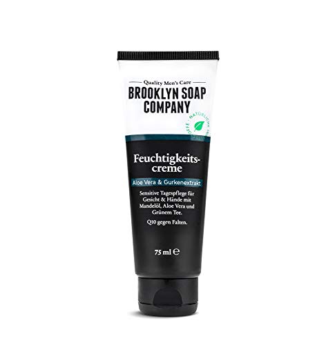 BROOKLYN SOAP COMPANY ® Veganistische anti-rimpel dagcrème (75 ml), gezichtscrème met Q10 natuurlijke cosmetica van BROOKLYN SOAP COMPANY ® cadeau-idee voor mannen van alle leeftijden