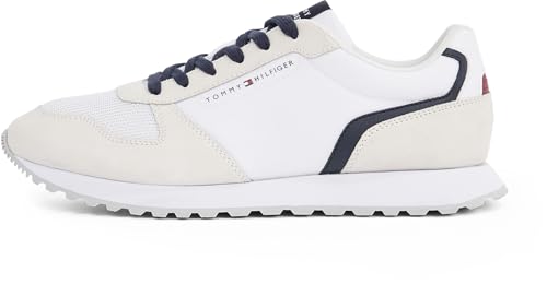 Tommy Hilfiger Runner Sneaker Hombre New Eva Mix Flag Calzado, Blanco (White), 43