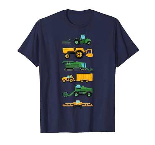 6 Tractores y máquinas agrícolas Cosechadoras Regalo para niños Camiseta