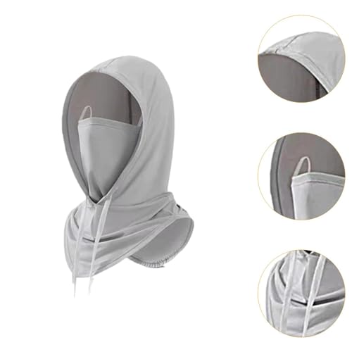 Face Scarf for Cycling and Beach Use Sun Protection Gear Nylon Neck Gaiter Balaclava 14.57x19.29 inch- 37cmx49cm Light Grey4