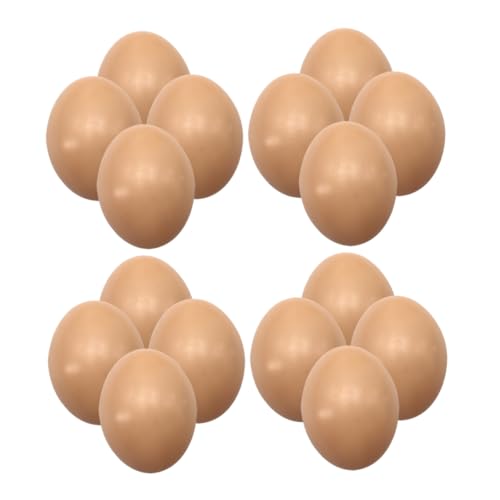 Garneck 20pcs Simulation Fake Chicken Eggs Decorative DIY Blank White for Party Favors Kitchen Decor