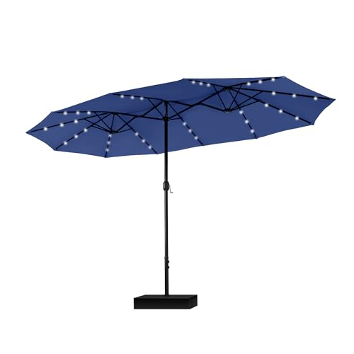 Sombrilla rectangular estable de 450x270 cm que resiste el viento en balcones