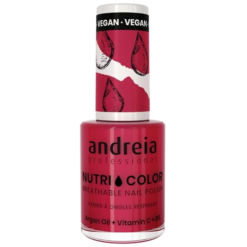 Andreia Professional NutriColor - Smalto Vegan traspirante - Colore NC22 Pink Cherry - 10.5ml