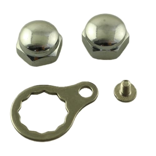 YTgilo 1 Set Fishing Reel Handle Nut M8 Diameter Fishing Reel Left Right Handle Locking Plate Set of Four Waterdrop Reel Drum Rocker Screw Accessories Metal Fishing Rod DIY Parts Gray