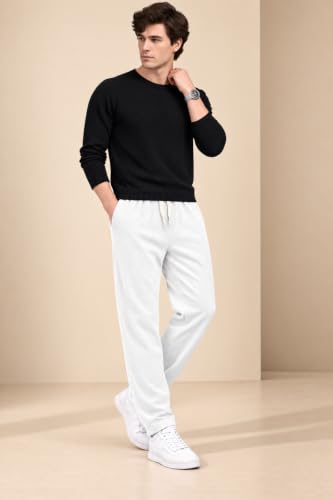 Image of Men's Comfortable Corduroy Pants | Relaxed Fit Stretch Waist Trousers for Everyday Wear Cream