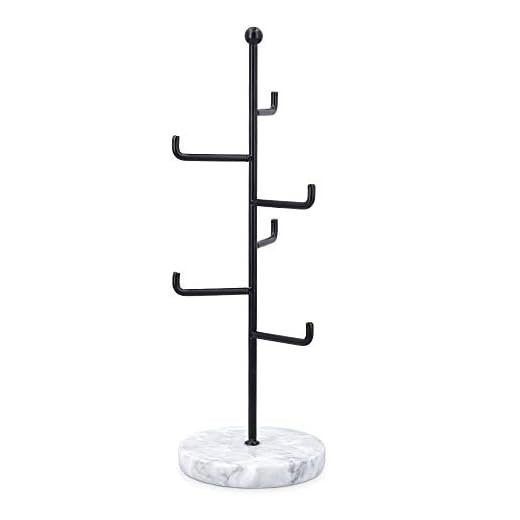 Navaris Soporte para Joyas y Accesorios - Árbol joyero cuelga Collares Pendientes Pulseras Cadenas y Anillos - Porta joyería de Metal con 6X Barra