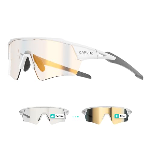 KAPVOE Photochromic Cycling Sunglasses UV400 TR90 Men Women K198