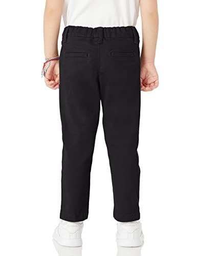 Image of Amazon Essentials Girls and Toddlers' School Uniform Straight Leg Adjustable Waist Flat-Front Chino Pants, Pack of 3