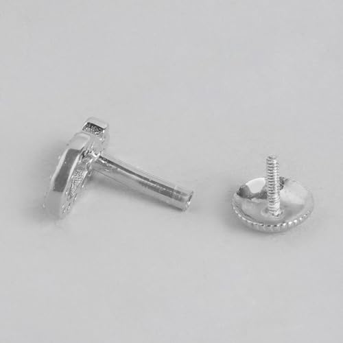 925 Silver CZ Stud Earrings Rhodium Plated Hallmark