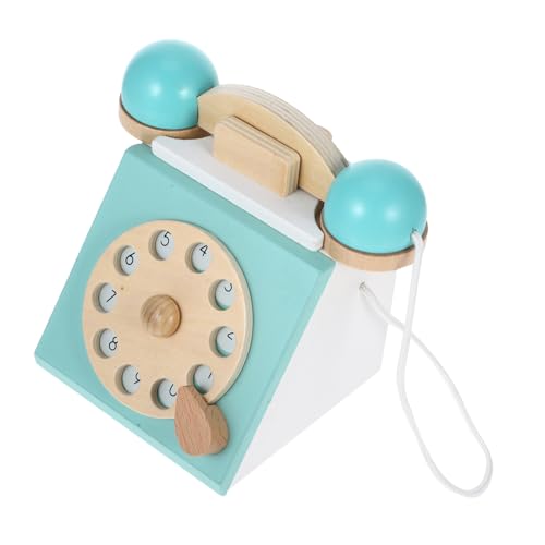 KONTONTY Teléfono Fijo De Juguete De Madera Vintage para Niños Juguete Educativo Interactivo Teléfono Antiguo De Estilo Retro para Juegos De Imaginación Y Cognición KONTONTY Teléfono Fijo De Juguete De Madera Vintage para Niños Juguete Educativo Interactivo Teléfono Antiguo De Estilo Retro para Juegos De Imaginación Y Cognición