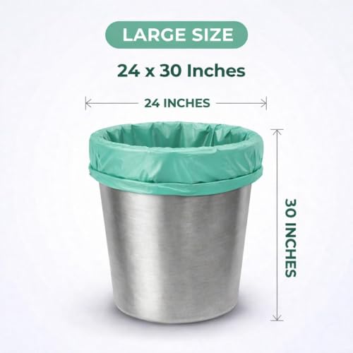 Image of Garbage Bags /Dustbin Bags - 120 Micron Heavy - Duty Trash Bags (24 x 30 Inches) - Large Leak -Proof Bin Liners for Kitchen, Office & Industrial Use - 500g Pack (Blue, Pack of 2) - 14 Bags