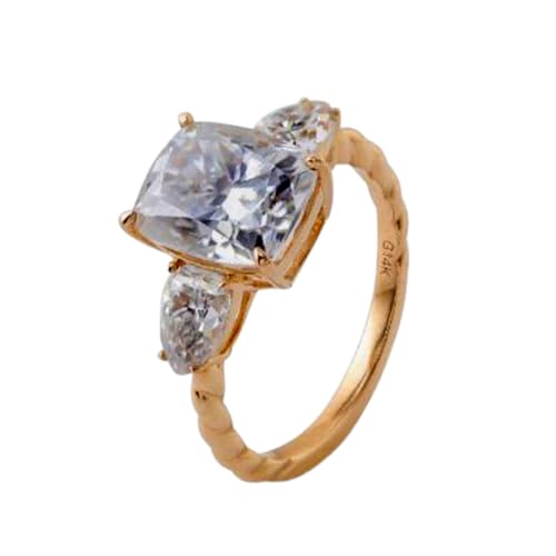 Bague de mariage moissanite poire carrée pour femme en argent sterling 925 RNG-1537