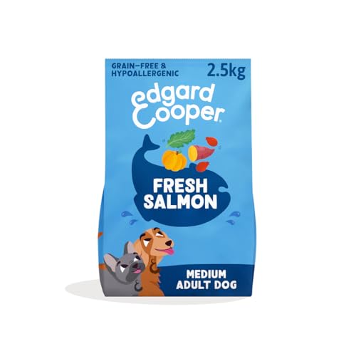 Edgard & Cooper Crocchette Cani Adulti Cibo Secco Senza Cereali Mangime Naturale 2.5kg Salmone Fresco, Alimentazione Completa, Sana ed Equilibrata per Cani di Ogni Taglia