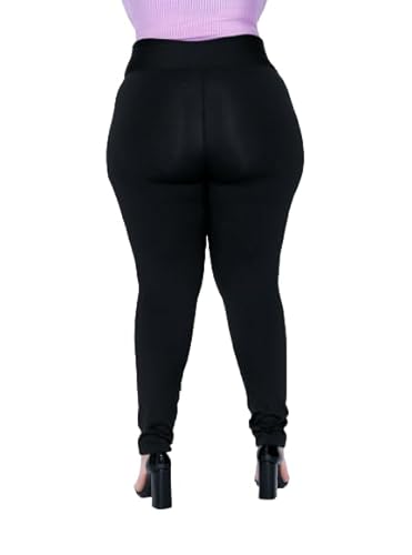 Calça Legging Flanelada Plus Size G1, G2, G3 Suplex Forrada Cintura Alta Feminina