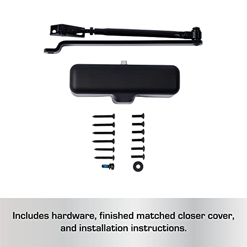 Brinks Commercial - Heavy Duty Residential Door Closer, Matte Black Finish - Size 3 With A 155-Degree Opening Range And Adjustable Closing Speed #TOP6