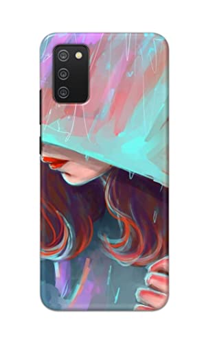 Image of PRINTFIDAA Pretty Woman Under The Umbrella Painting Printed Designer Hard Case for Samsung Galaxy M02s / Samsung A02s / Samsung F02s / Samsung A03s Back Cover -(e) RPM1007