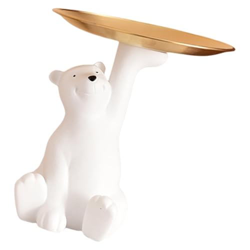 Vide-poches en résine et fer ours sculpte deco - 8