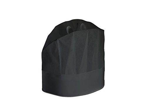 Monoutile - 20 gorros de cocinero de 23 cm, Grand Chef cerrado, elegante, resistente, ajustable, color negro
