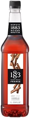 1883 Maison Routin Syrup for Drinks, Made In France (33.8 Fl Oz, Cinnamon Plastic)
