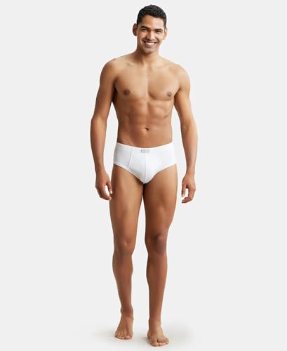 Jockey 1009 Men's Super Combed Cotton Rib Solid Brief with Stay Fresh Properties (Pack of 2)