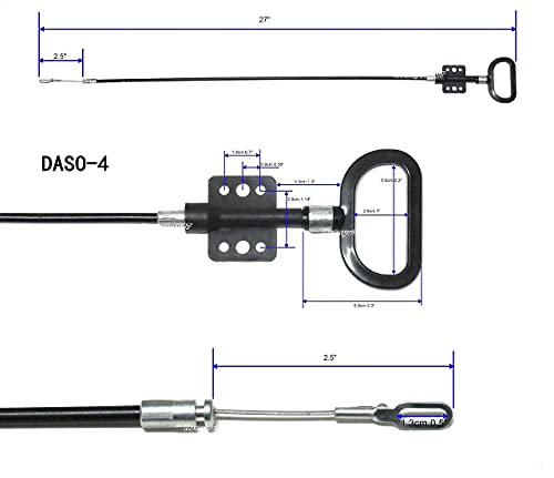 Kuanyuoo Recliner Sofa And Reclined Chair Replacement Cable D Handle Pull Type,O-Shaped End,Total Cable Length(Include Handle):27Inch,Exposed Cable Length:2.5Inch Daso-4,2Pcs #TOP1