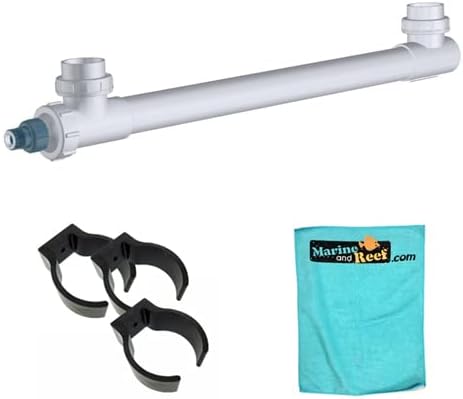 Aqua Ultraviolet Classic 40 Watt White 2" UV Sterilizer, Three Mounting Clips, & Towel Bundle (3 Items)