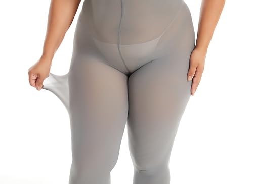 Image of Frola Plus Size Tights for Women Semi Opaque Control Top High Waist Stockings 60 Denier Women's Pantyhose 2X 3X 4X 5X